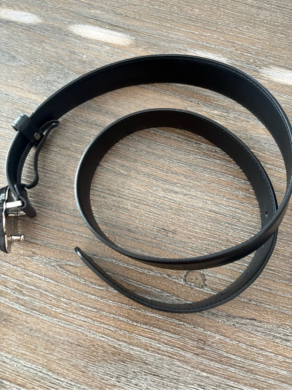 Versace Black Leather Belt with Glossy Medusa Buckle